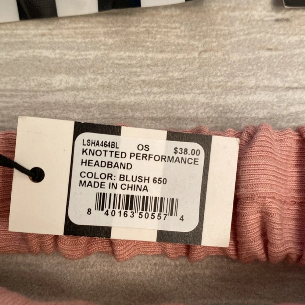 Lele Sadoughi Knotted Performance Headband Blush NWT